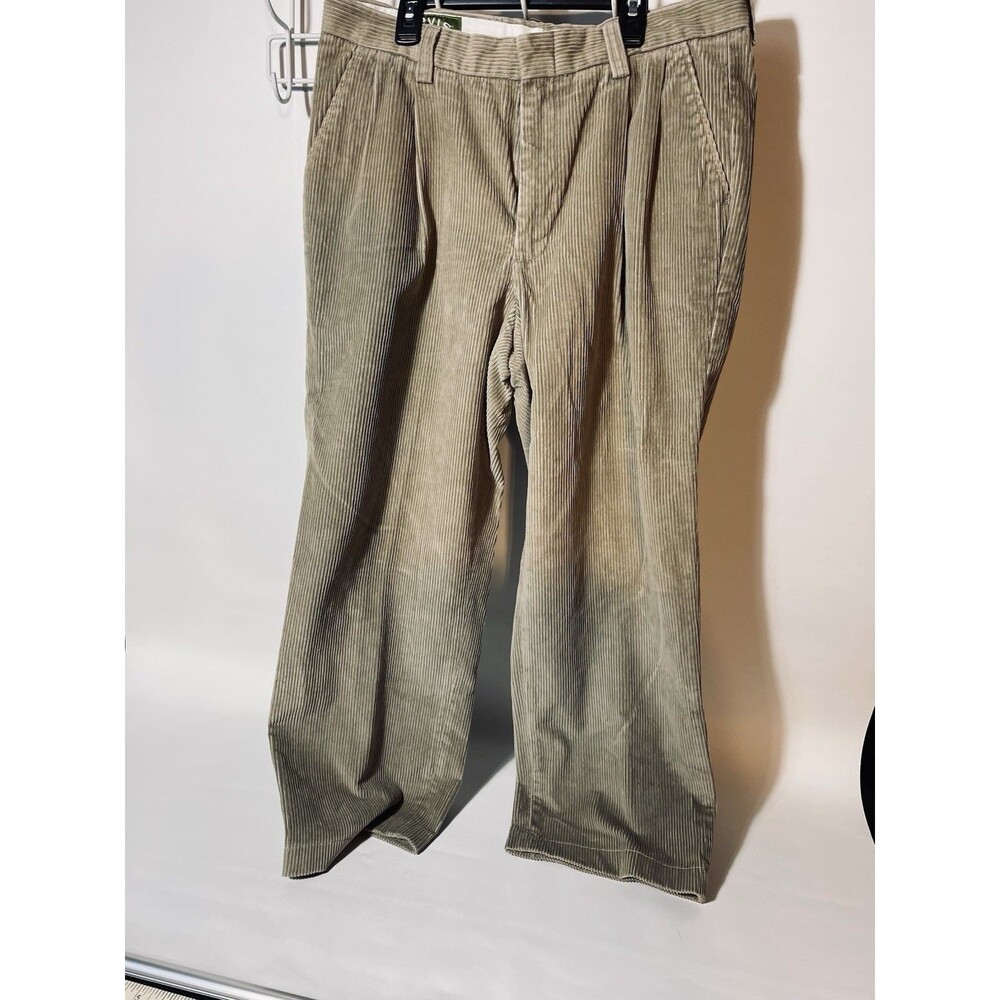 Orvis Corduroy Pants Preppy Casual Tan/Green Sz 34 #0464
